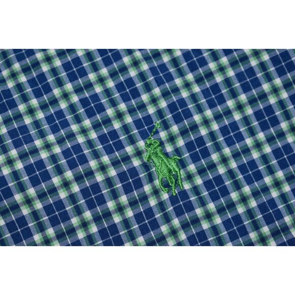 Polo Ralph Lauren Dress Shirt Mens Size Large Blue Green Plaids - Picture 4 of 6